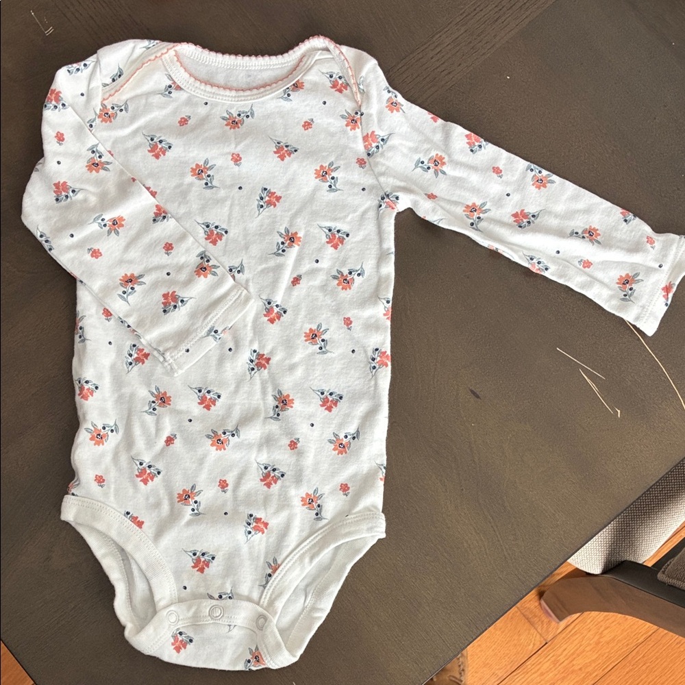 Carter’s Floral Print Long Sleeve Onesie